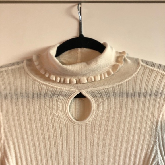 FREE PEOPLE CREAM COWL NECK - Picture 2 of 6